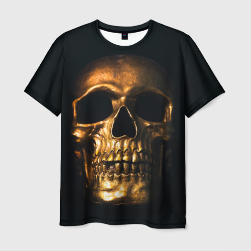 Мужская футболка 3D Gold Skull, цвет 3D печать