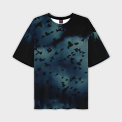 Мужская футболка oversize 3D Flock of birds