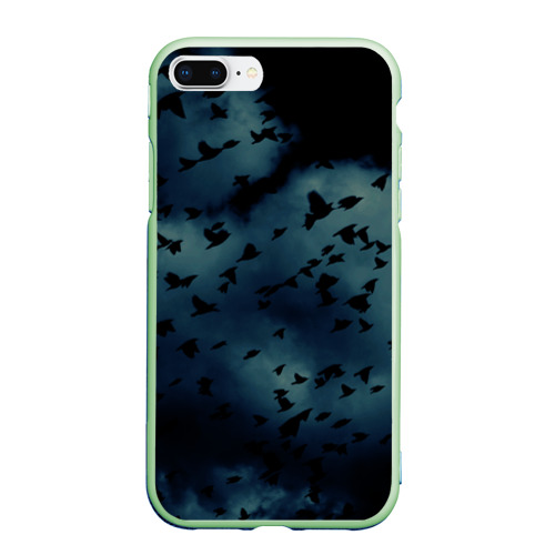 Чехол для iPhone 7Plus/8 Plus матовый Flock of birds, цвет салатовый