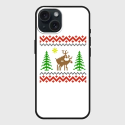 Чехол силиконовый для Apple iPhone 15 матовый Олени sexy - ugly sweater