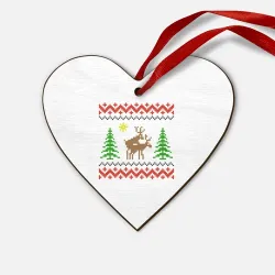 Деревянная игрушка Сердце Олени sexy - ugly sweater