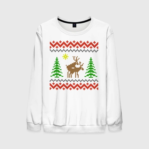 Мужской свитшот 3D Олени sexy - ugly sweater