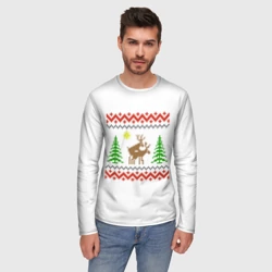 Мужской лонгслив 3D Олени sexy - ugly sweater - фото 2