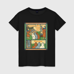 Женская футболка хлопок Рыбов продаёте Красивое мем в средневековом стиле лубок