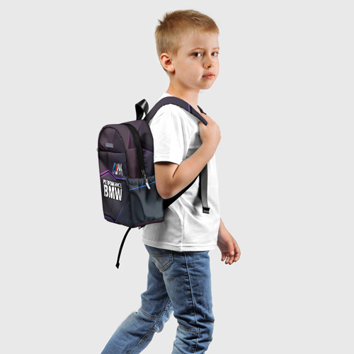 Детский рюкзак 3D с принтом BMW Perfomance, вид сзади #1