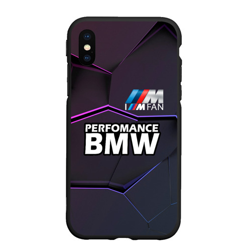 Чехол для iPhone XS Max матовый с принтом BMW Perfomance, вид спереди #2