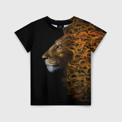 Детская футболка 3D Пламенный Лев