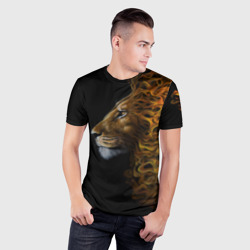 Мужская футболка 3D Slim Пламенный Лев - фото 2