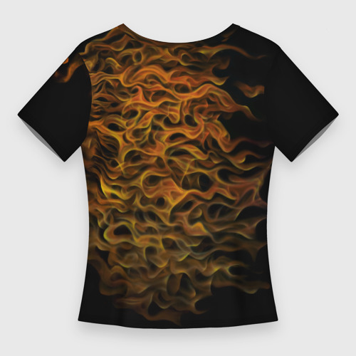 Женская футболка 3D Slim Пламенный Лев, цвет 3D печать - фото 2