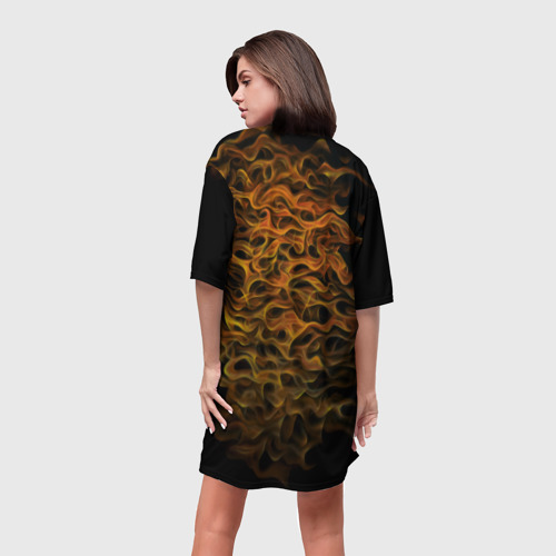 Платье-футболка 3D Пламенный Лев, цвет 3D печать - фото 4