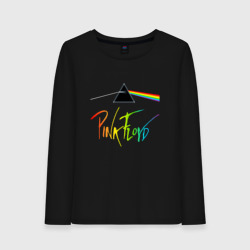 Женский лонгслив хлопок Pink Floyd color logo