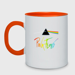 Кружка двухцветная Pink Floyd color logo