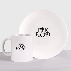 Набор: тарелка + кружка Pink Floyd logo Пинк флойд