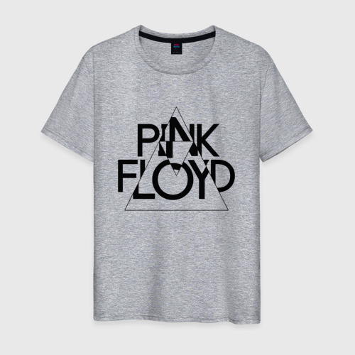 Мужская футболка хлопок Pink Floyd logo Пинк флойд, цвет меланж