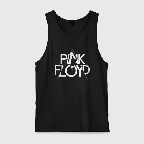 Мужская майка хлопок Pink Floyd logo Пинк флойд логотип, цвет черный