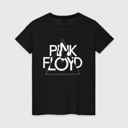 Женская футболка хлопок Pink Floyd logo Пинк флойд логотип