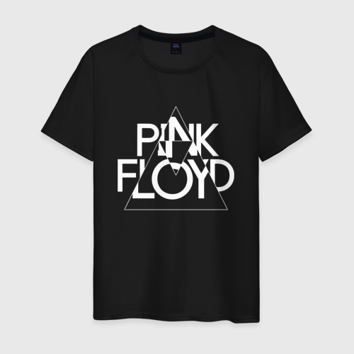 Мужская футболка хлопок Pink Floyd logo Пинк флойд логотип, цвет черный