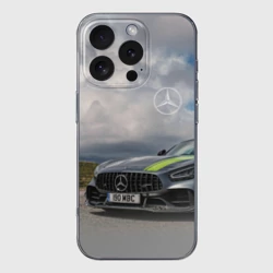 Чехол для iPhone 16 Pro силиконовый с защитой камеры Mercedes V8 Biturbo Racing Team AMG