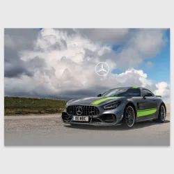 Поздравительная открытка Mercedes V8 Biturbo Racing Team AMG