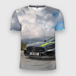 Мужская футболка 3D Slim Mercedes V8 Biturbo Racing Team AMG