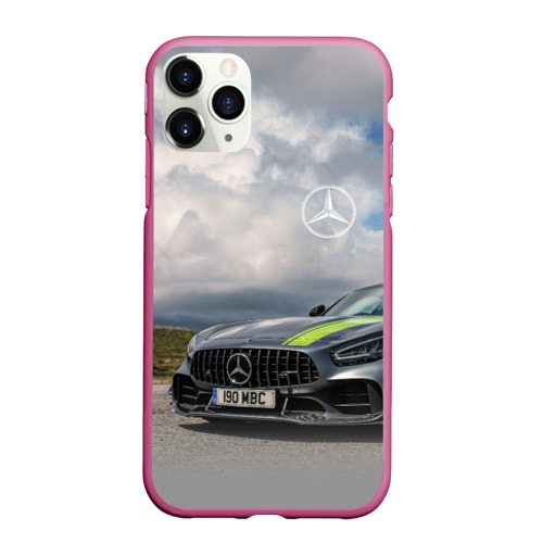 Чехол для iPhone 11 Pro Max матовый Mercedes V8 Biturbo Racing Team AMG, цвет малиновый