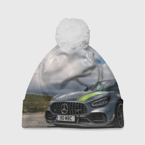 Шапка 3D c помпоном Mercedes V8 Biturbo Racing Team AMG