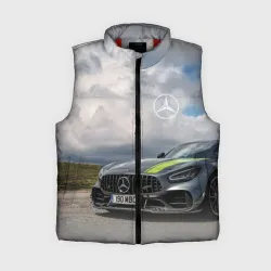Женский жилет утепленный 3D Mercedes V8 Biturbo Racing Team AMG