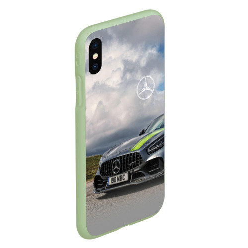 Чехол для iPhone XS Max матовый Mercedes V8 Biturbo Racing Team AMG, цвет салатовый - фото 3