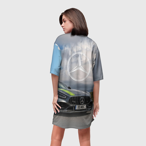 Платье-футболка 3D Mercedes V8 Biturbo Racing Team AMG, цвет 3D печать - фото 4