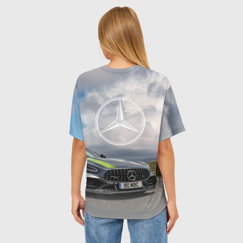 Женская футболка oversize 3D Mercedes V8 Biturbo Racing Team AMG, цвет 3D печать - фото 4