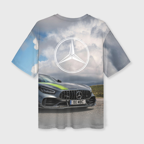 Женская футболка oversize 3D Mercedes V8 Biturbo Racing Team AMG, цвет 3D печать - фото 2