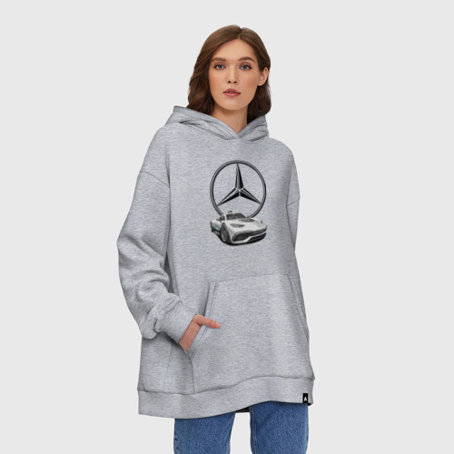 Худи SuperOversize хлопок Mercedes - команда победителей!, цвет меланж - фото 3