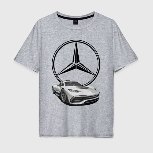 Мужская футболка хлопок Oversize Mercedes - команда победителей!, цвет меланж
