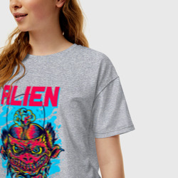Женская футболка хлопок Oversize Злой инопланетянин - фото 2