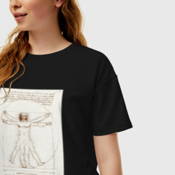 Женская футболка хлопок Oversize Леонардо да Винчи "Витрувианский человек" Приблизительно 1492 - фото 2