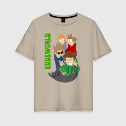 Женская футболка хлопок Oversize Ребята Eddsworld