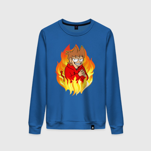 Женский свитшот хлопок Tord Eddsworld, цвет синий