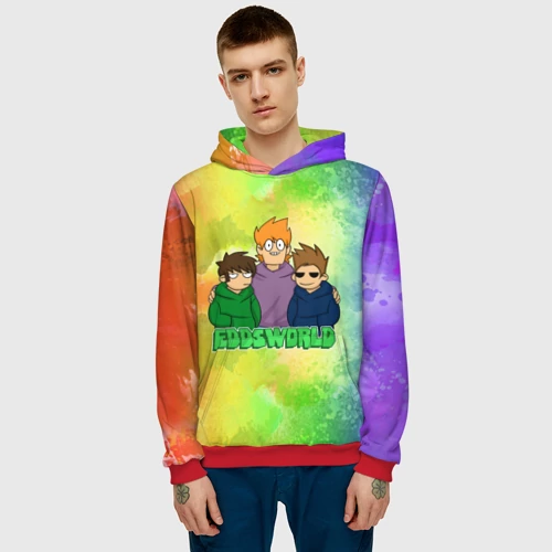 Мужская толстовка 3D с принтом Eddsworld 3, фото на моделе #1