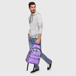 Рюкзак с принтом Pattern Eddsworld для любого человека, вид спереди №5. Цвет основы: белый