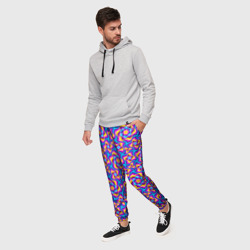 Мужские брюки 3D Красочный фон с цветами - фото 2