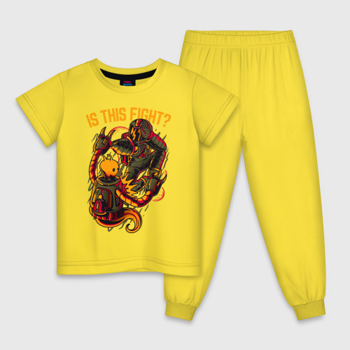 Детская пижама хлопок Инопланетянин и космонавт, цвет желтый