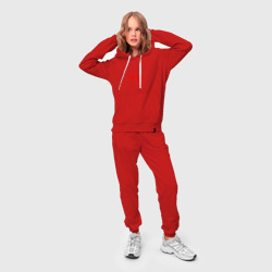 Женский костюм с толстовкой хлопок Scarlxrd red pattern logo - фото 2