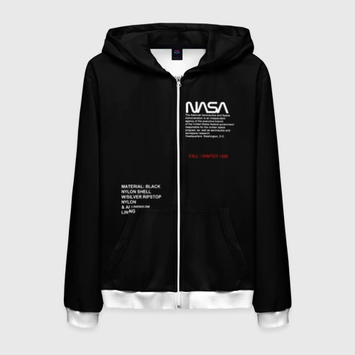 Мужская толстовка 3D на молнии NASA fall winter 1990