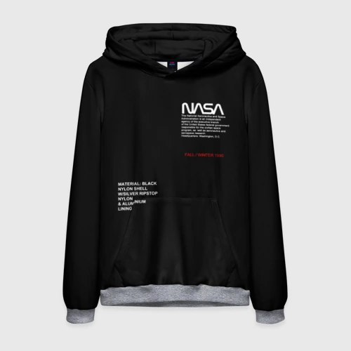 Мужская толстовка 3D NASA fall winter 1990