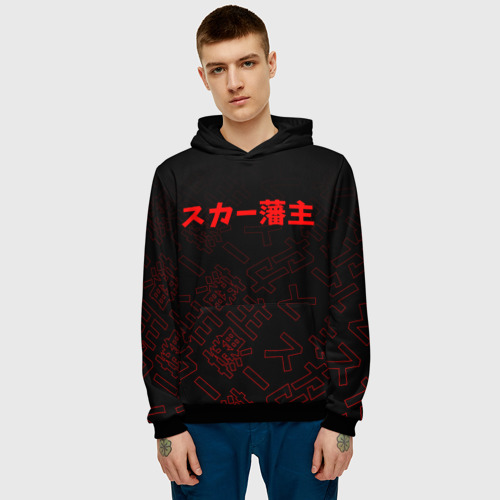 Мужская толстовка 3D Scarlxrd red Japan style, цвет черный - фото 3