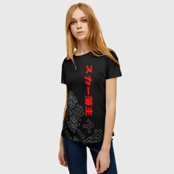Женская футболка 3D Scarlxrd Japan style иероглифы - фото 2
