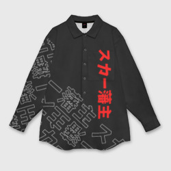 Женская рубашка oversize 3D Scarlxrd Japan style иероглифы