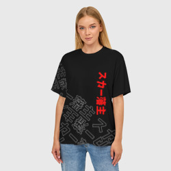 Женская футболка oversize 3D Scarlxrd Japan style иероглифы - фото 2