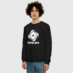 Мужской свитшот хлопок Roblox white logo - фото 2