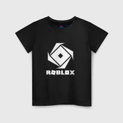 Детская футболка хлопок Roblox white logo